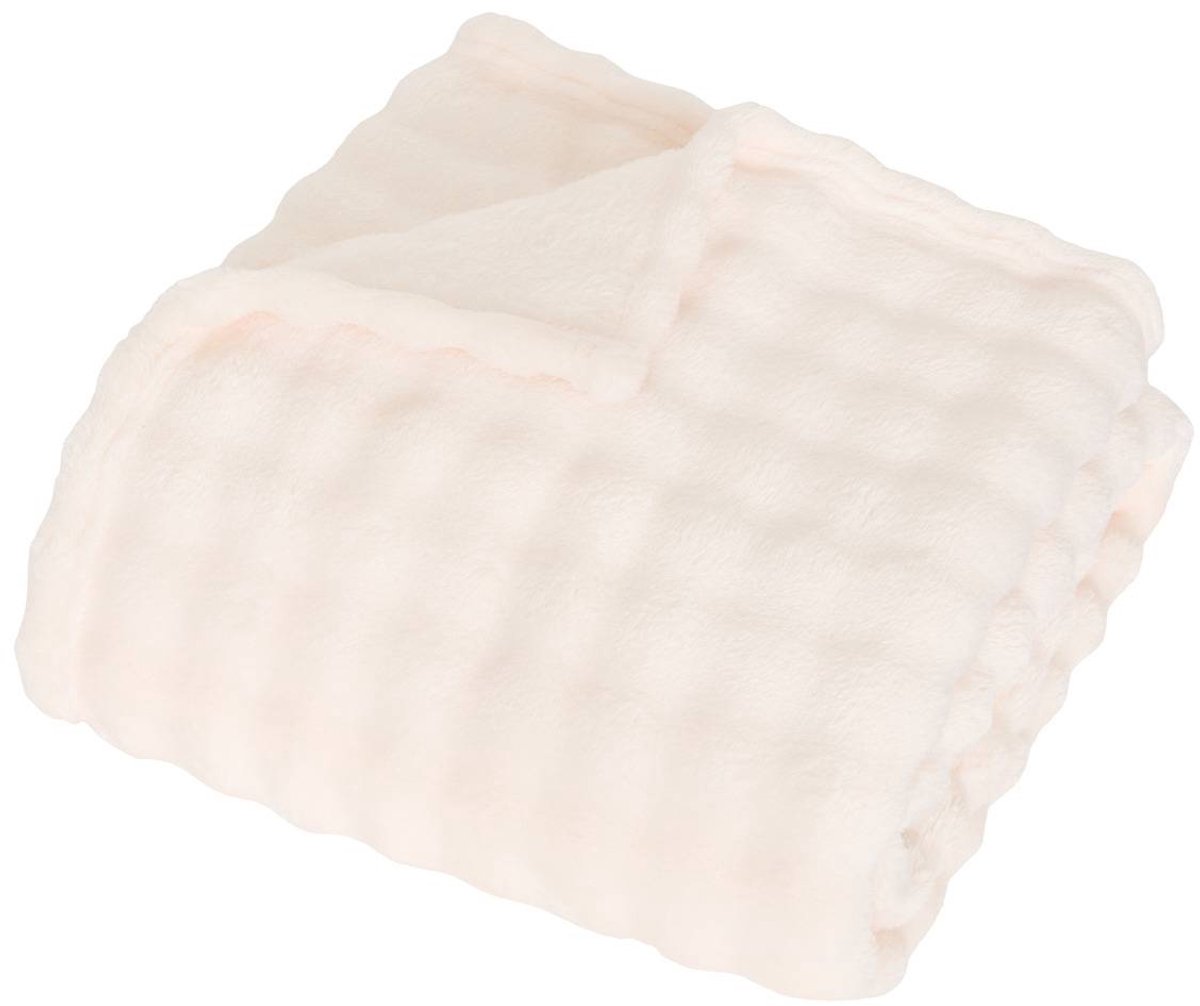Atmosphera Créateur d'intérieur® Zephy-plaid 125 x 150 cm, imitatiebont, ivoorkleurig Beige lin