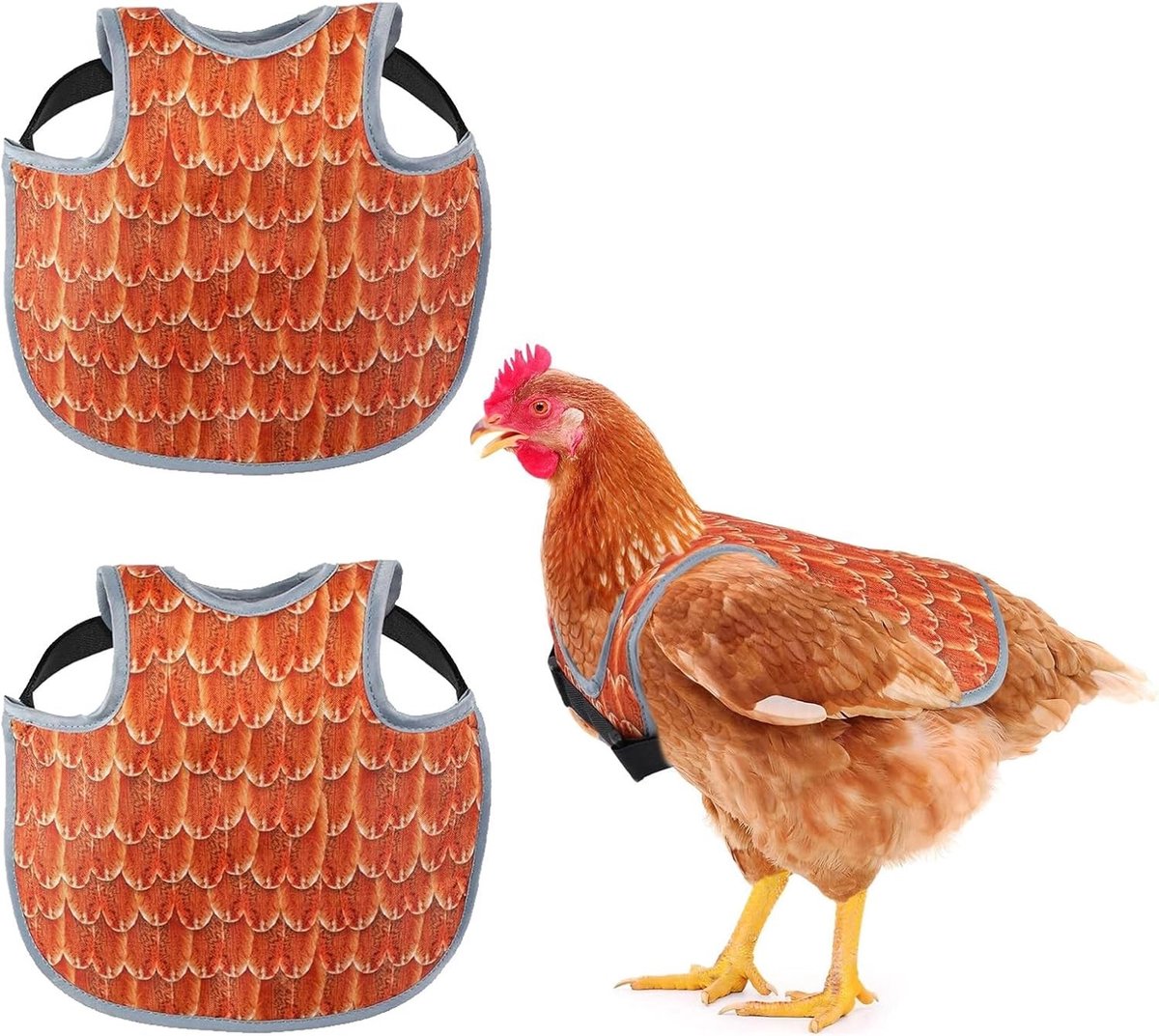 Comfortabele en Lichtgewicht Kippen Schouderbeschermers - 2 Stuks Kippen Schorten voor Bescherming en Comfort van Kippen (Oranje)