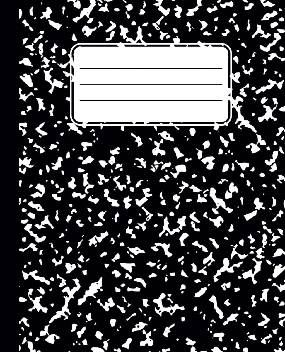 Classic Wide Ruled Composition Book – Black and White Marble Pattern Cover”: Elegant and Practical Notebook for All - ShopVlot