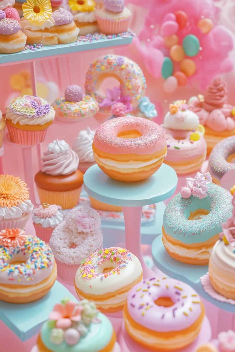 Pastel Poster - Dessert -Gebak - Zoet - Feest - Eten - posters - formaat 70x100cm - Wanddecoratie - L4127