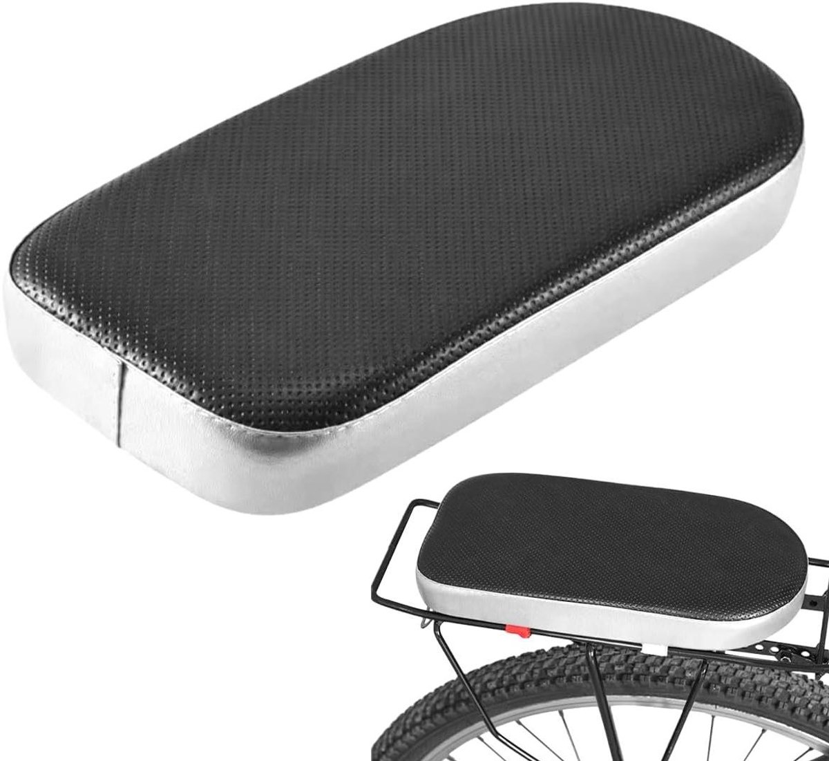 Fiets Achterzitje - Bagagedrager Kussen - Comfortabel Fietsen - Waterdicht PU Leer - 30 x 14.5 cm - Zwart