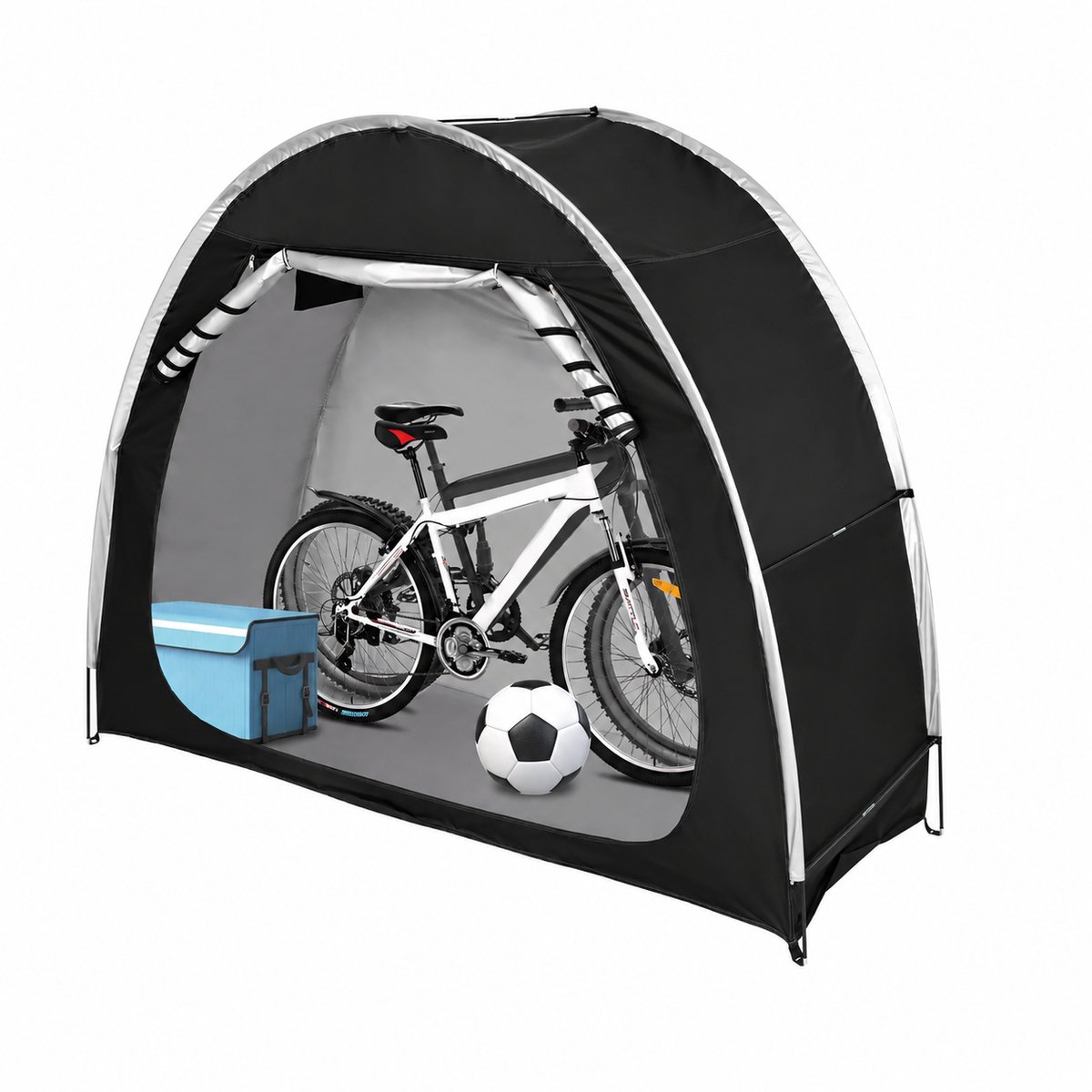 Adelair draagbare fietstent - Fietsenberging - Fiets garage - Fietsschuur - 2 fietsen - Camping - Kamperen - 200x80x165cm - Zwart