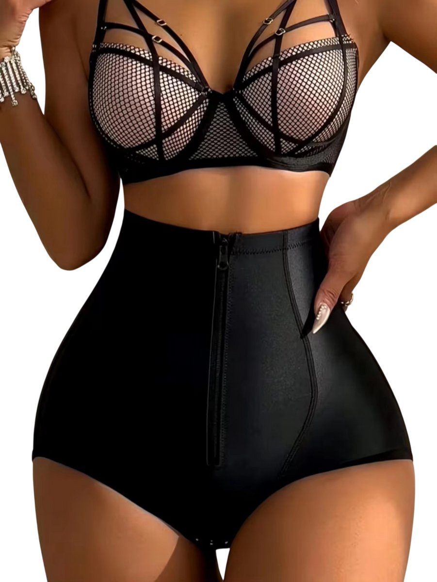 Shapewear Dames Hoge Taille – Bil Liftend Effect, Buik Corrigerend, Ademend & Versterkt Kruis - Zwart - Maat S