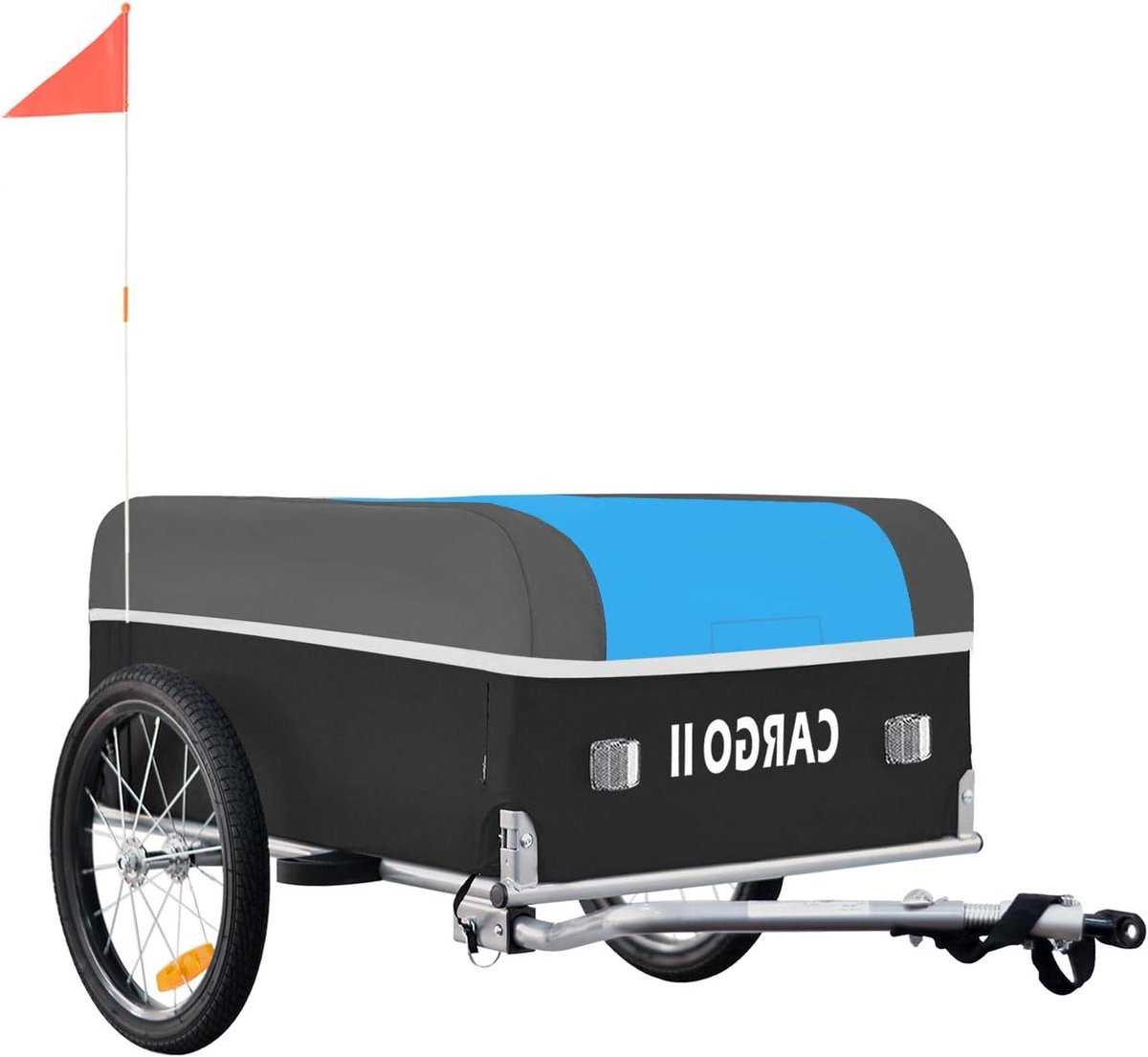 Fietsaanhanger - Transportkar Inklapbaar - Vervoer van spullen - Versterkte bodem - 130 liter volume - Blauw