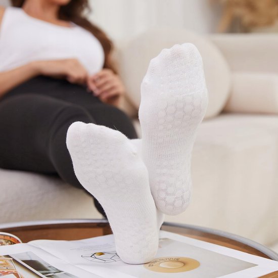 3 paar anti-slip pilates sokken dames met grips — afbeelding 5