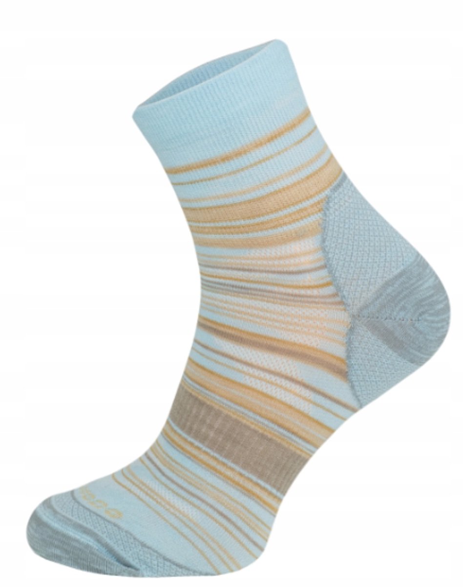Comodo TR21 Merino Wandelsokken Quarter Stripe Zand 39-42 Blauw
