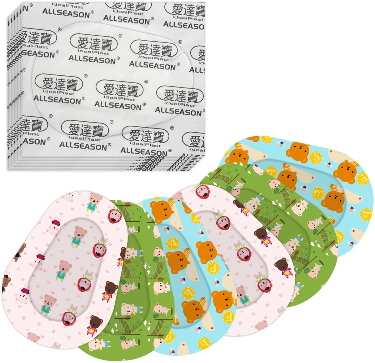 45 stuks 3 stijlen cartoon zelfklevende oogpleisters bandages ademend Lazy Eye patches voor kinderen en volwassenen - ShopVlot