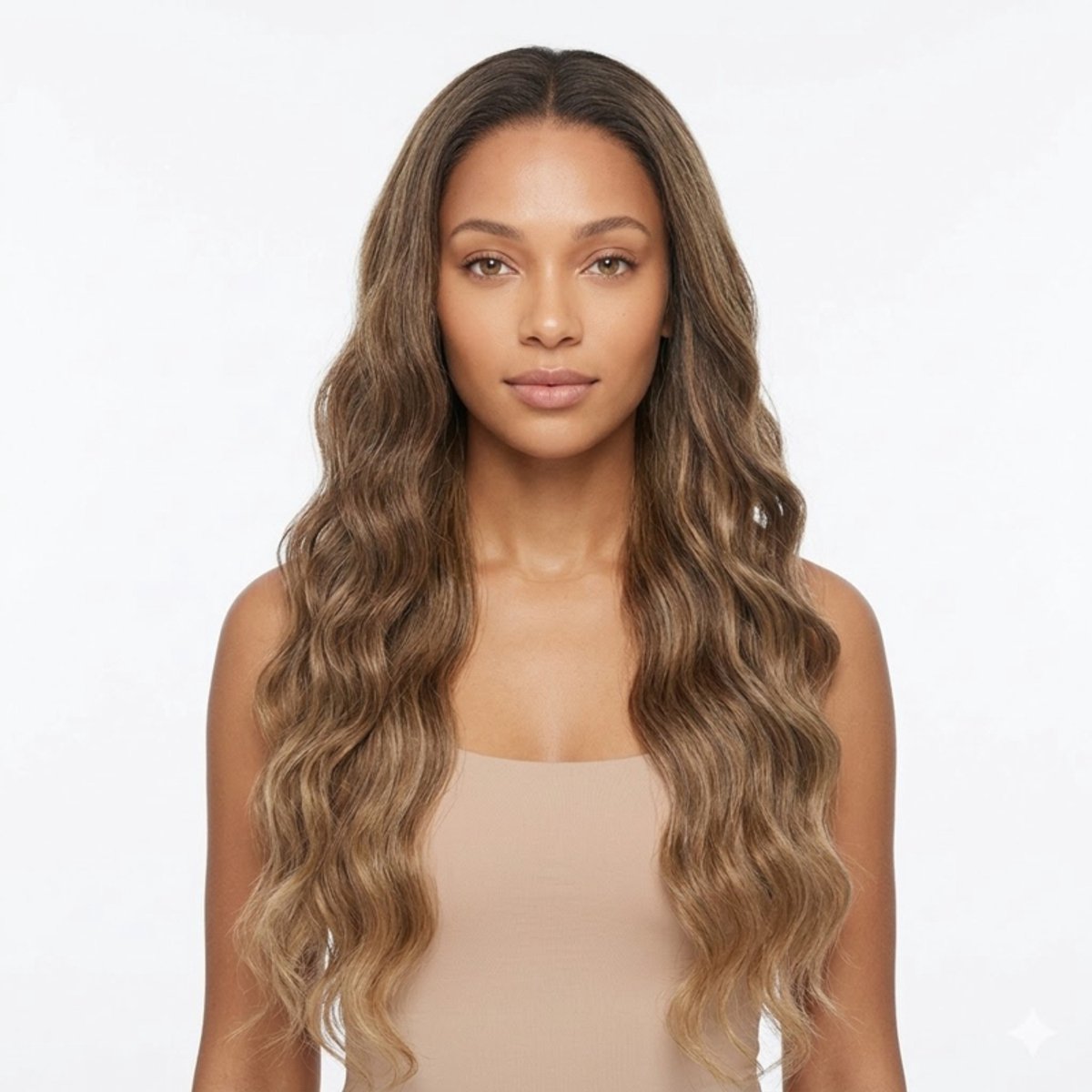 K&C Synthetische Lace Front Pruik - Zendaya (Donkerbruin met asblonde balayage)