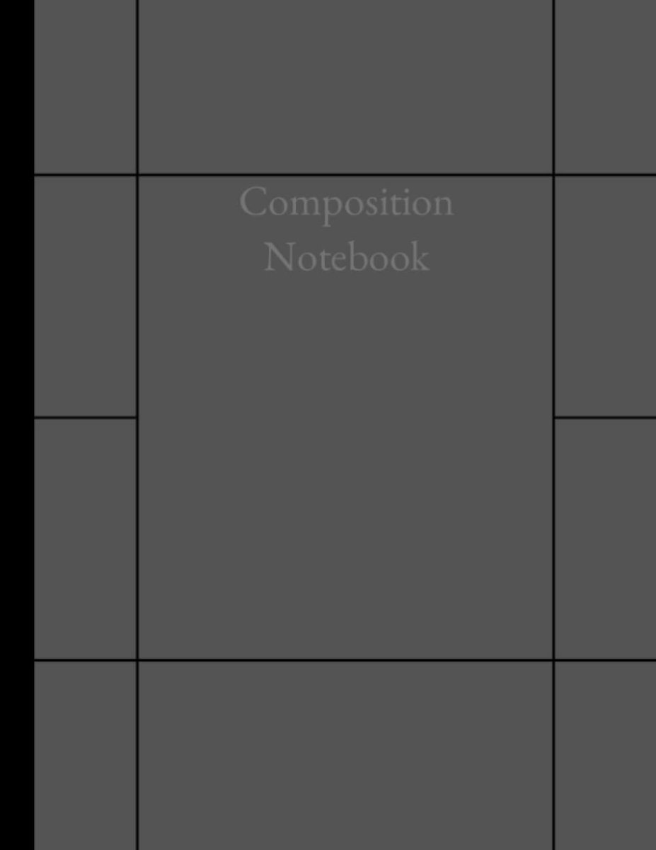 Simplistic Grey Lined Frame: Composition notebook college ruled: 110 pages in 8.5x11 college-ruled composition notebook - ShopVlot