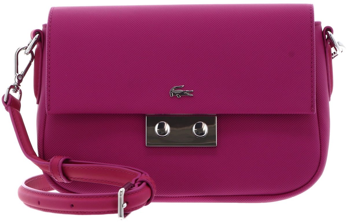 LACOSTE schoudertas Flap Crossover Bag Rubine roze