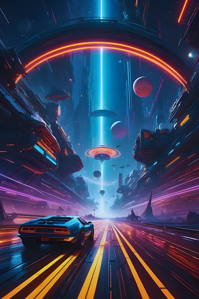 Future - Abstracte Kunst - Film - DeLorean - Sci-Fi - posters - formaat 70x100cm - Science Fiction - Wanddecoratie - L1285MT
