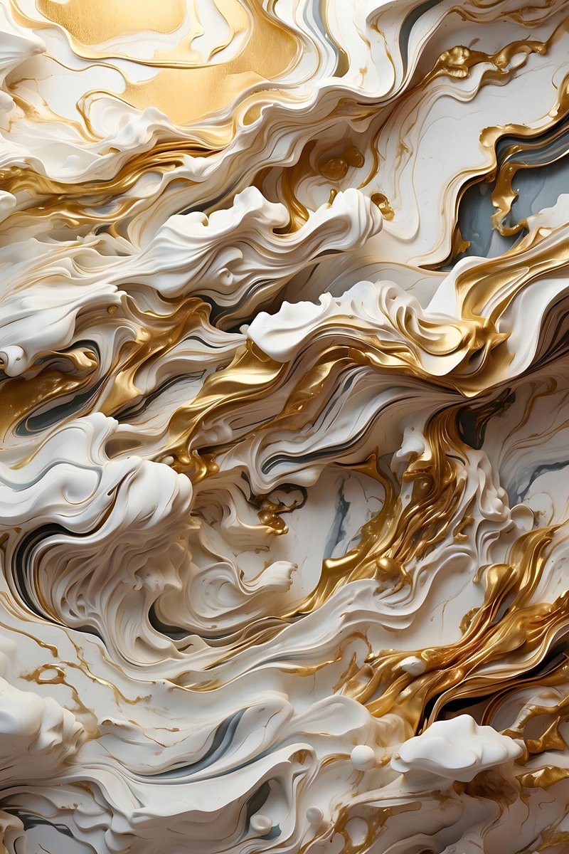 Wit Goud Abstract - Abstract - Goud - Woonkamer - Woonkamer Interieur - posters - formaat 70x100cm - Wanddecoratie - L1217MT