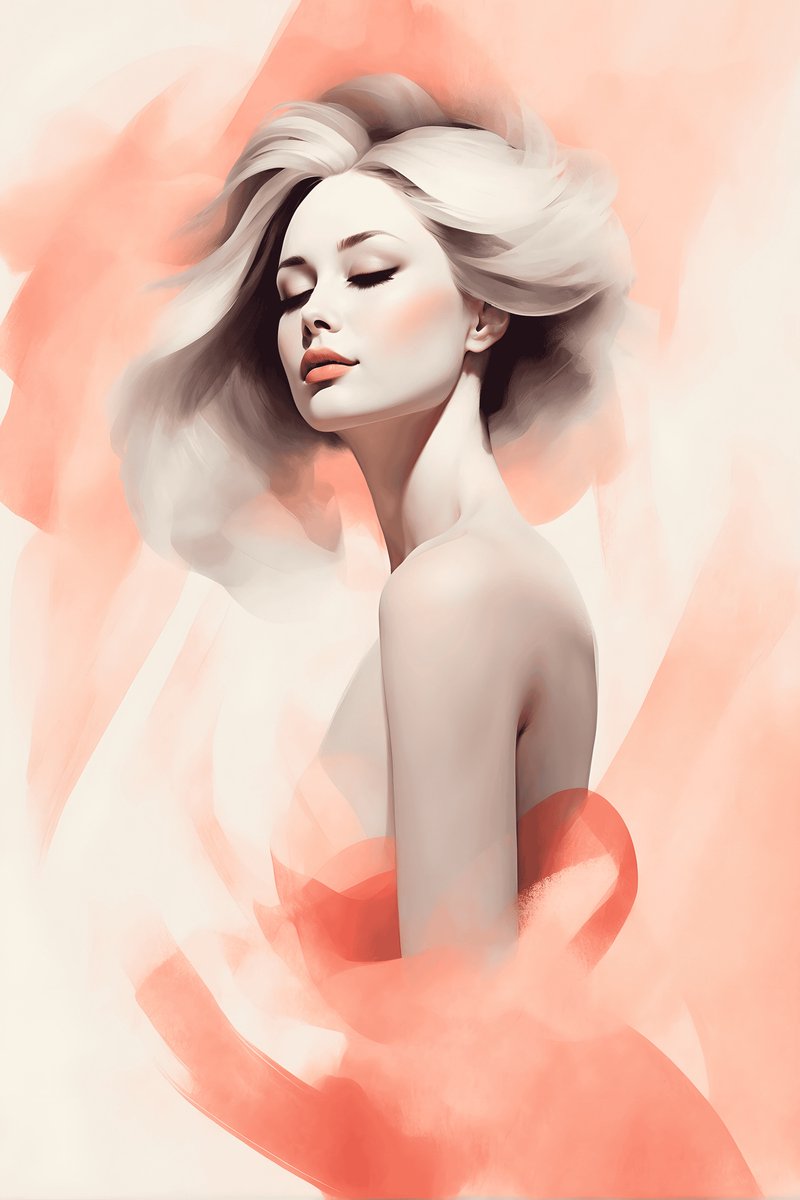 Pastel Roze Poster - Kamerdecoratie - Vrouw Abstract - posters - formaat 70x100cm - Aesthetic - Wanddecoratie - Moderne Kunst - Aesthetic room decor - L1632MT