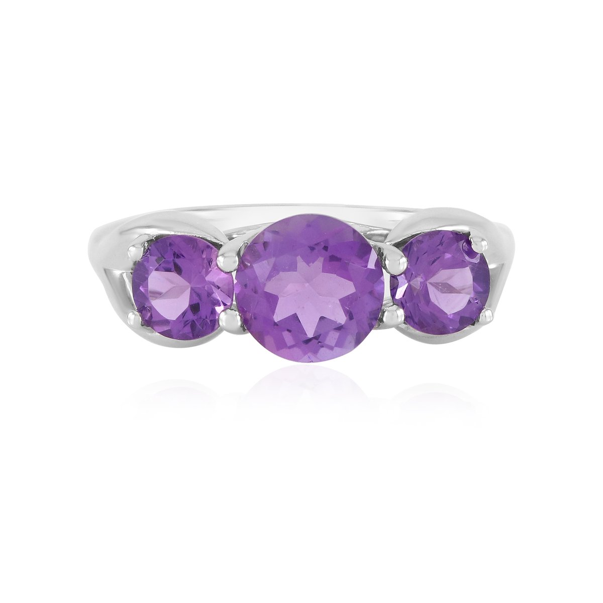 Cavill - Zilveren Ring met Siberische Amethist - 925 Sterling Zilver Platina Coating - 1,783 Ct - Elegante Damesring - Ring met Paarse Edelstenen