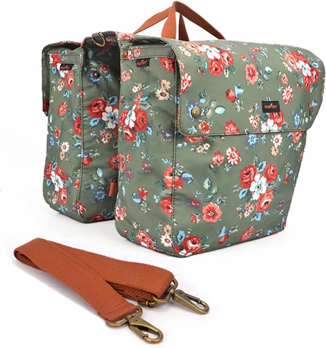 Dubbele Fietstas - Bagagetas Achterop - Fietsen Boodschappen - Waterdicht Canvas - 33x125x30 cm - Groen