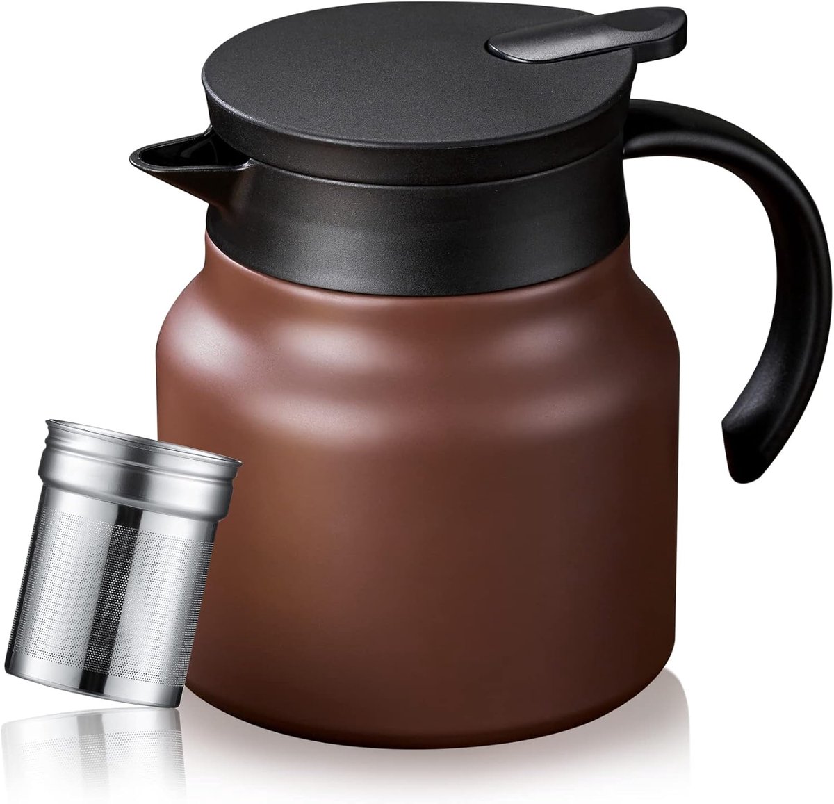QTTVBTNA – Theepot 800ml met Keramische Binnenkan – Uitneembaar Theefilter voor Thee en Koffie – Koffiekan met Zeef voor Thuis en Keuken