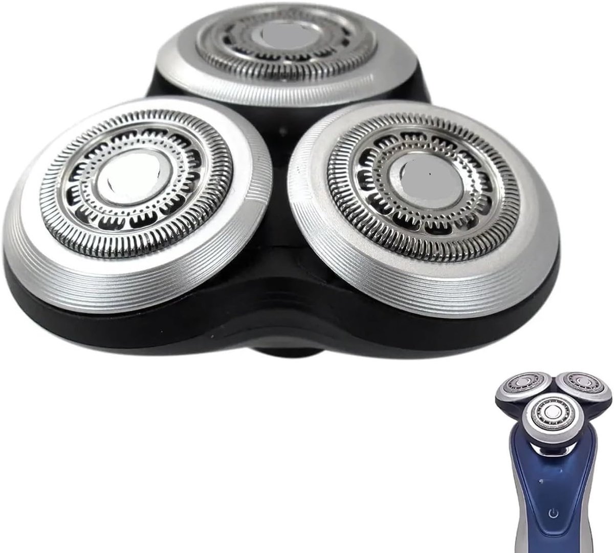 2 stuks - scheerkoppen set - Geschikt voor S9000-bladkop RQ12Pro/S9731/9031/9090 - Vervangende Scheermesjes voor Mannen - MultiPrecision Mesjes - Inclusief Comfortabele Scheeropzetkoppen - Zilver