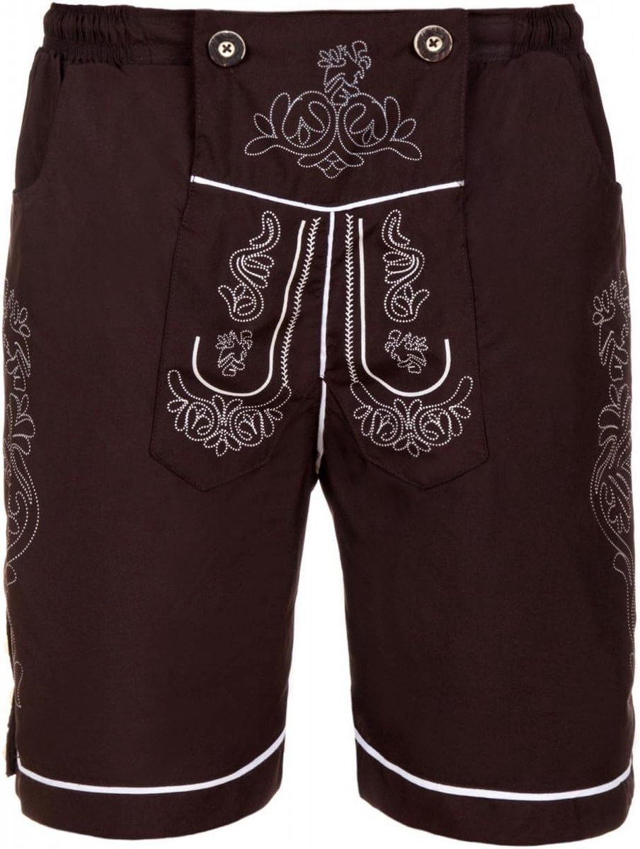 Klederdrachtzwemshorts - Donkerbruin - XXL - Lederhose-Stijl - Voor Dames en Heren