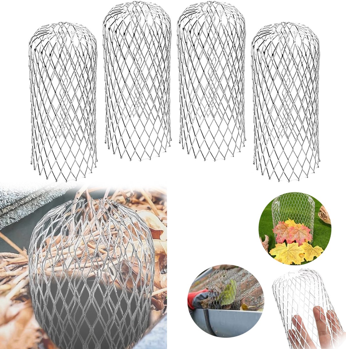Dakgootbeschermer, Regenpijpbeschermer, Metalen Bladbeschermer Voor Regenpijp, Uitbreidbaar Bladfiltergaas Als Bescherming.