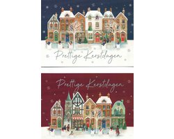 Wenskaarten - kerstkaart - set van 8 - 8 luxe kerstkaarten - 2 x 4 luxe kerstkaarten met envelop