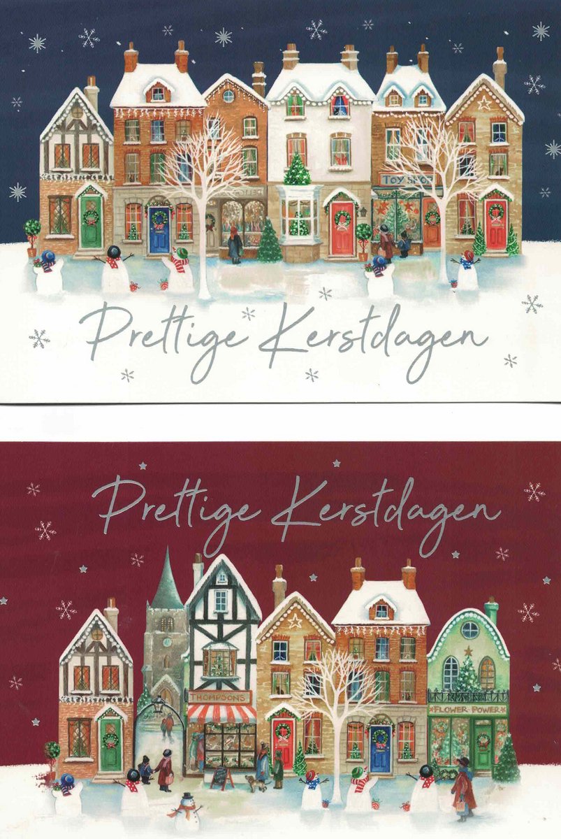 Wenskaarten - kerstkaart - set van 8 - 8 luxe kerstkaarten - 2 x 4 luxe kerstkaarten met envelop