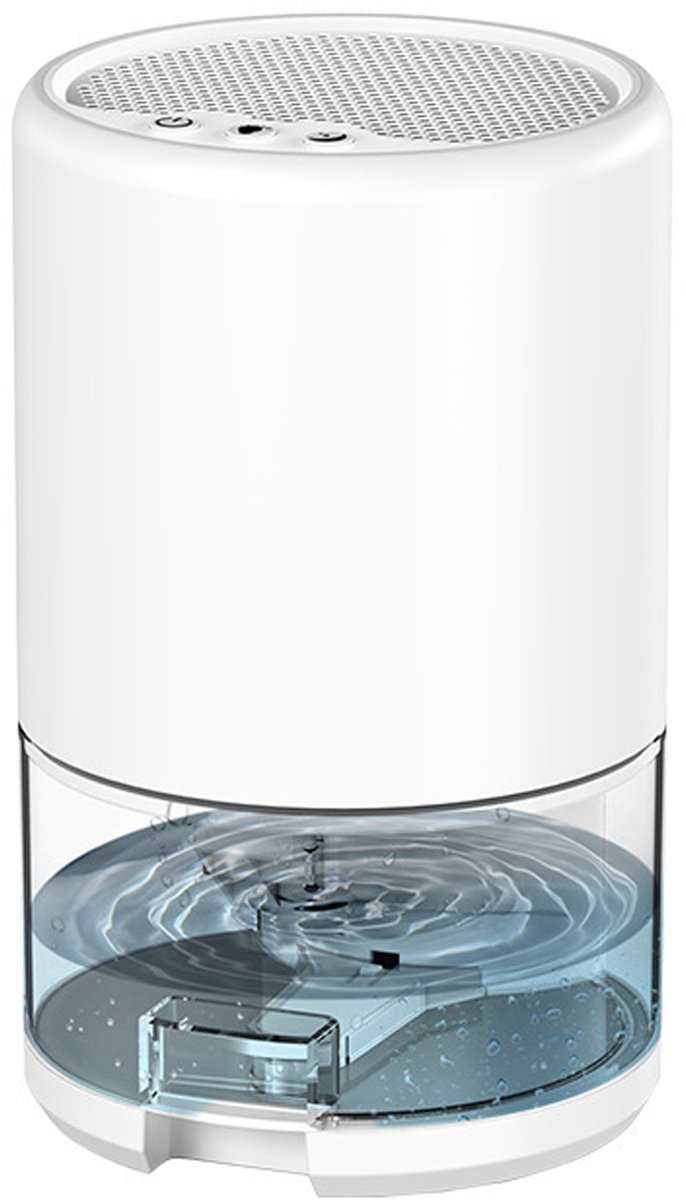 MODFU Luchtontvochtiger – Stille Elektrische Ontvochtiger met 1000ml Watertank & 7 Kleuren LED, Compact voor Slaapkamer, Badkamer, Kelder – Wit