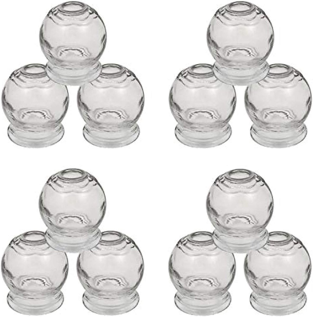 Cupping Glazen - Massage Bekers - Spierontspanning Massage - Hoogwaardig Dik Glas - 12 Stuks 5.5cm - Transparant