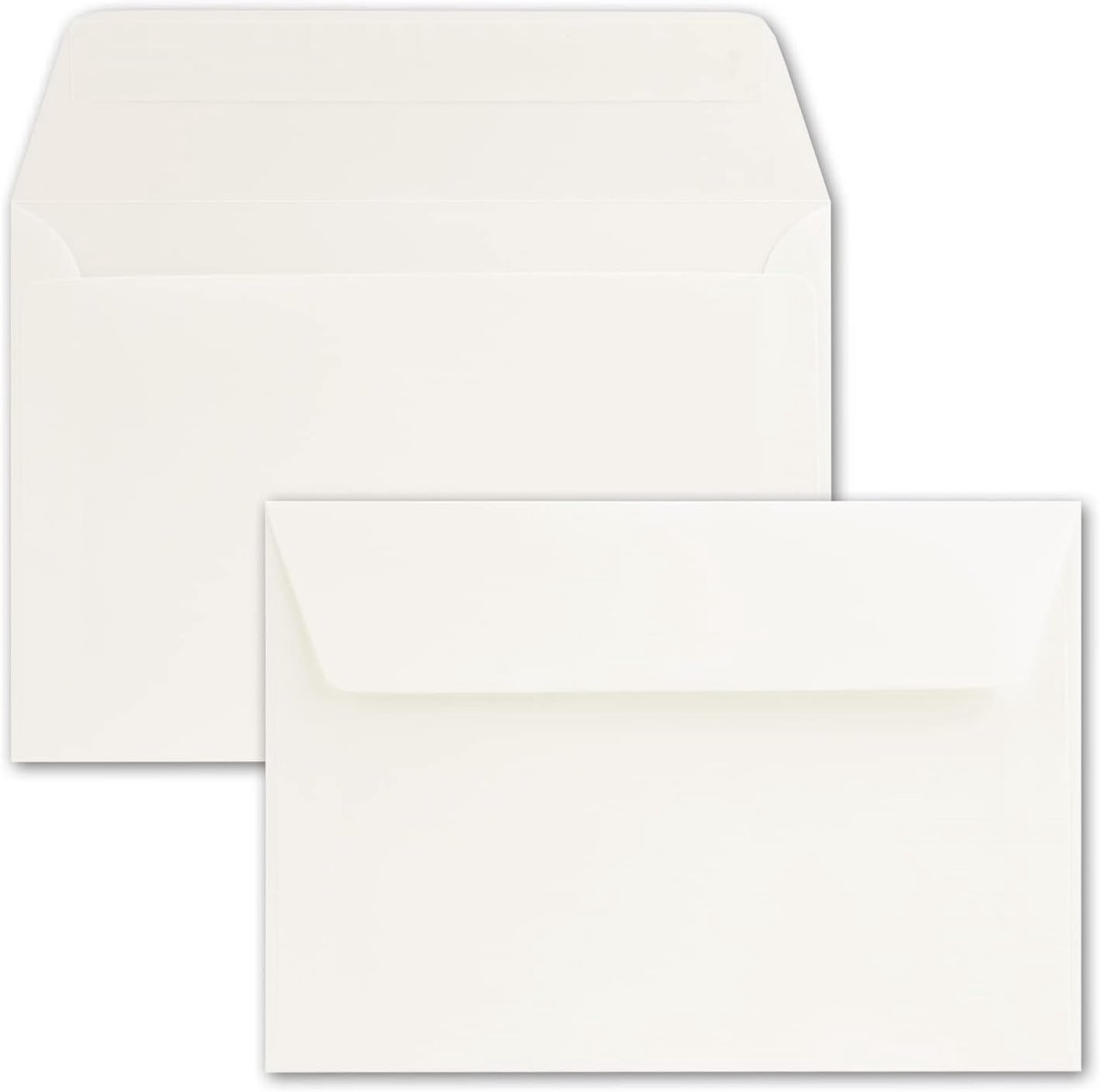 100 stuks, 12 x 18 cm, ca. DIN B6, met kleeflaag, crème, stabiel 90 g/m², enveloppen voor wenskaarten en uitnodigingen