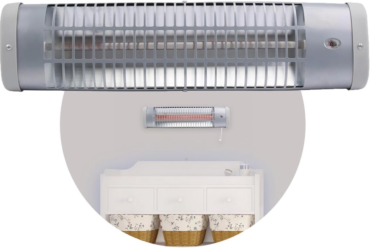 60 Warmtestraler voor Baby's - 600 Watt Babyverwarming met Automatische Uitschakeling - Warmtelamp, Eenvoudige Wandmontage