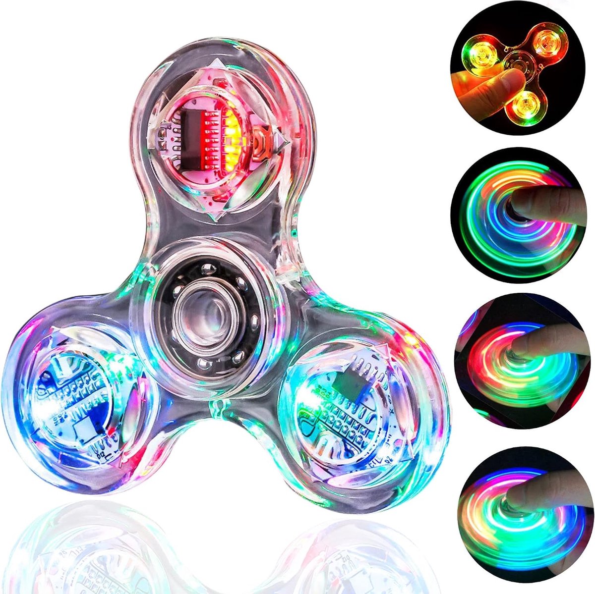 Led Light Fidget Toy Fidget Toy Stress Relief | Anti-Anxiety Toy Brain Development Toy Gift voor Kinderen en Volwassenen (Crystal-White)