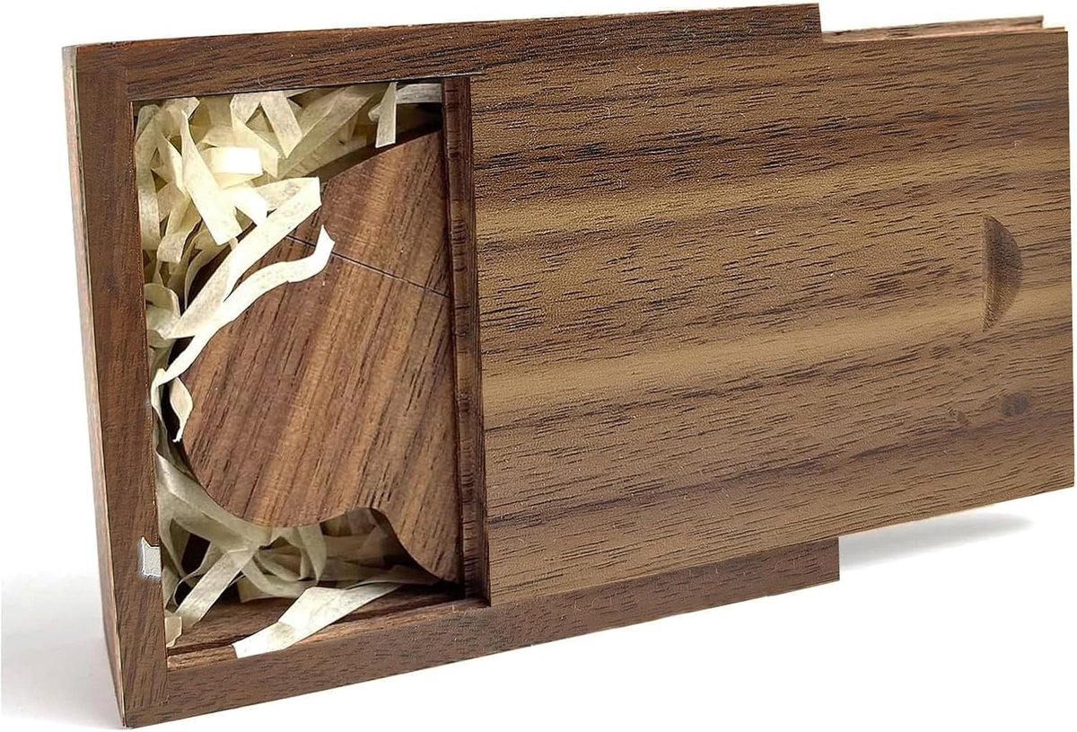 USB-stick, hart, 32 GB, USB 3.0, met geschenkdoos, super-speed houten geheugenstick, met houten doos, voor verjaardag, jubileum, bruiloft