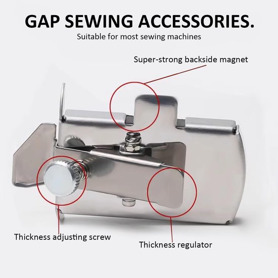 Dailygoods- Naaimachine Accessoires - Magnetische Naadgeleiding - IJzeren Spoelen - 2 Stuks - 78 x 40 x 35 mm - Roestvrij Staal - Naaigerei — afbeelding 4