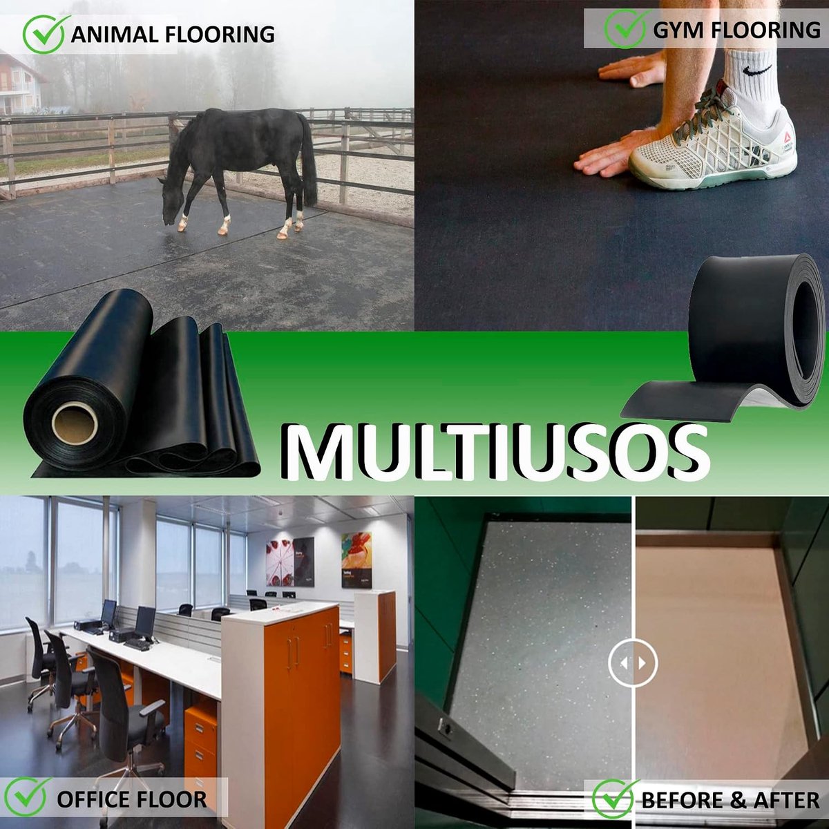 Rubber op rol, rubberplaat, rubberfolie, SBR-rubber, 10 cm breed x 2 m lang, 4 mm dik, neopreen, fitnessvloer, rubberen plaat, voor rubberen sluitringen, anti-slip rubber
