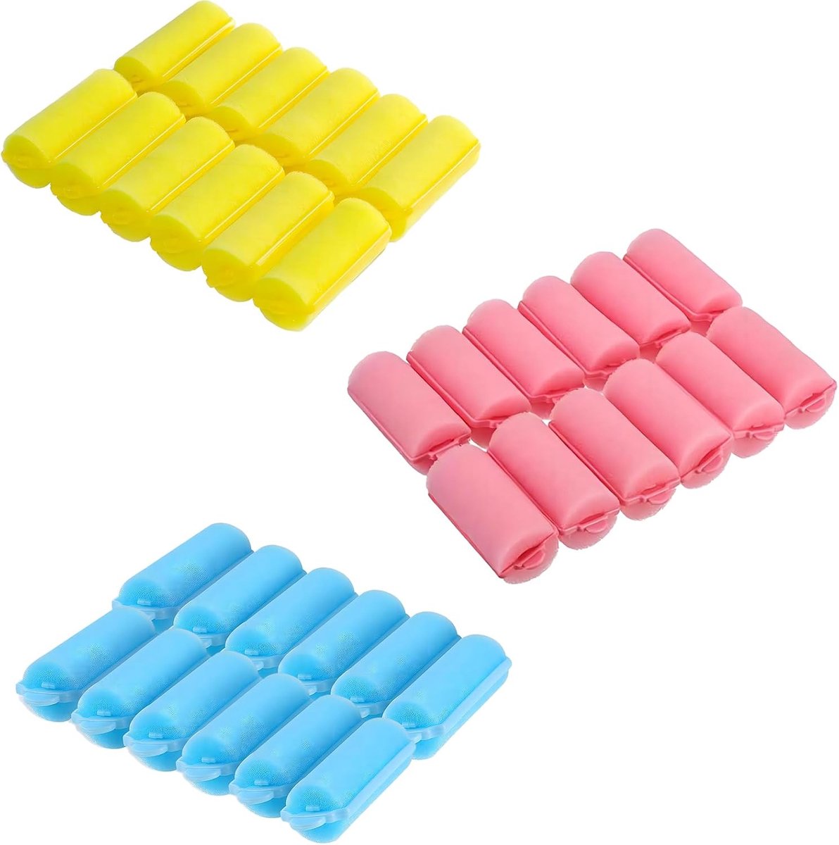 Haarrollers voor kort haar, 36 stuks zachte krulspelden flexibele sponskrulspelden 20 mm mini schuim haarstyling thuis doe-het-zelf krulgereedschap voor vrouwen en kinderen (roze,