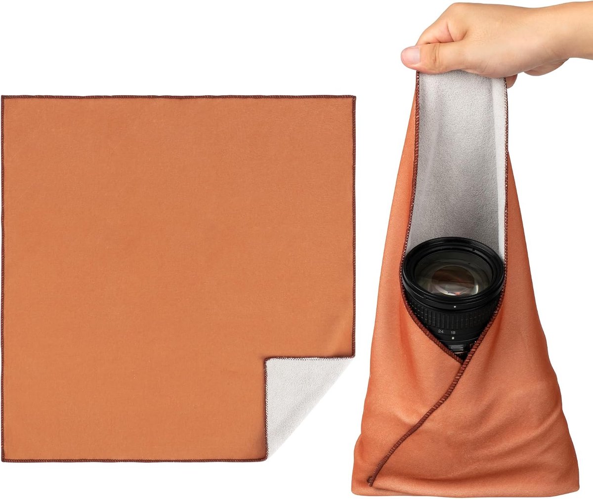 Way Magic Protective Wrap zelfklevende beschermhoes, krasbestendig, stofdicht en wasbaar doek voor camera’s, lenzen, elektronica en cosmetica, bruin, 35×35 cm
