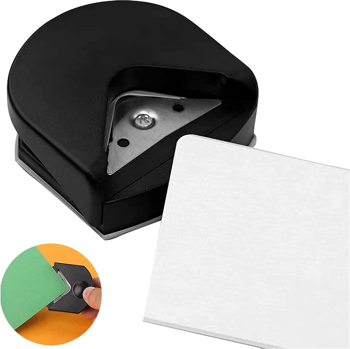 Laeeyin Draagbare mini-hoekperforator - voor handwerk van papier, hoeksnijder, spaaksnijder, papierperforator, scrapbooking-gereedschap voor fotokaarten