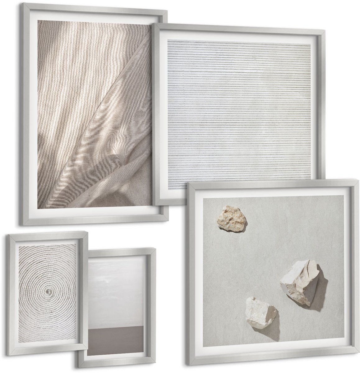 Coloray 5-Delige Schilderij Set - Abstracte Vormen En Kleuren, Modieuze Decoraties - 20 x 30 cm - Moderne Wanddecoratie - Woonkamer - Decoratieve Schilderijen