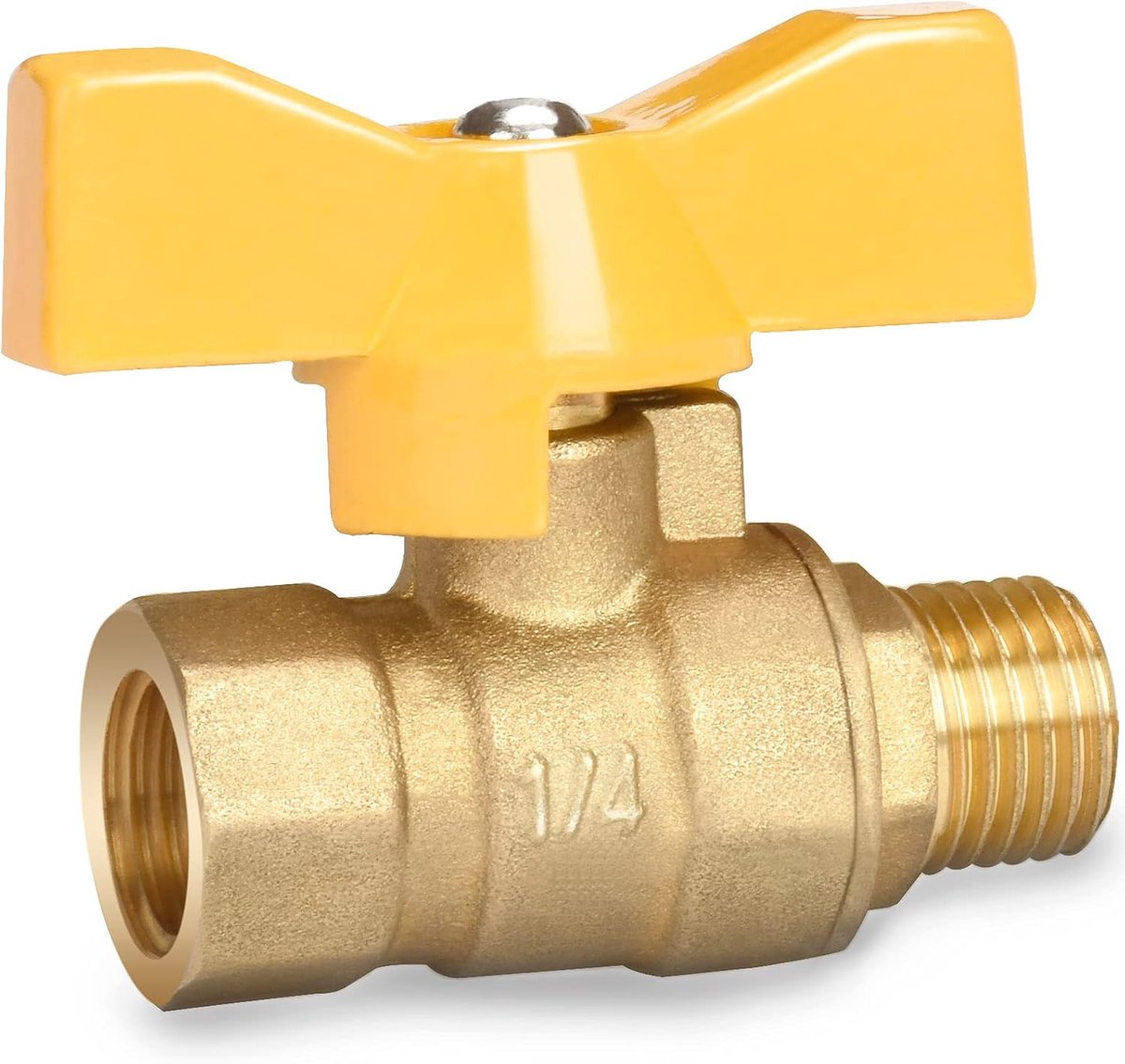 1/4 inch kogelkraan met vleugelgreep - buitendraad/binnendraad volledige doorgang DN8