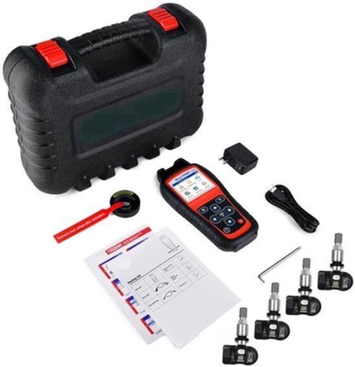 OBD2 Scanner - Diagnosecomputer - TPMS-Tool – Bandenspanningssensor Tester – TPMS Diagnostiek – Sensor Programmering – Wi-Fi Updates – Compact Lichtgewicht - Met WiFi 4-sensor