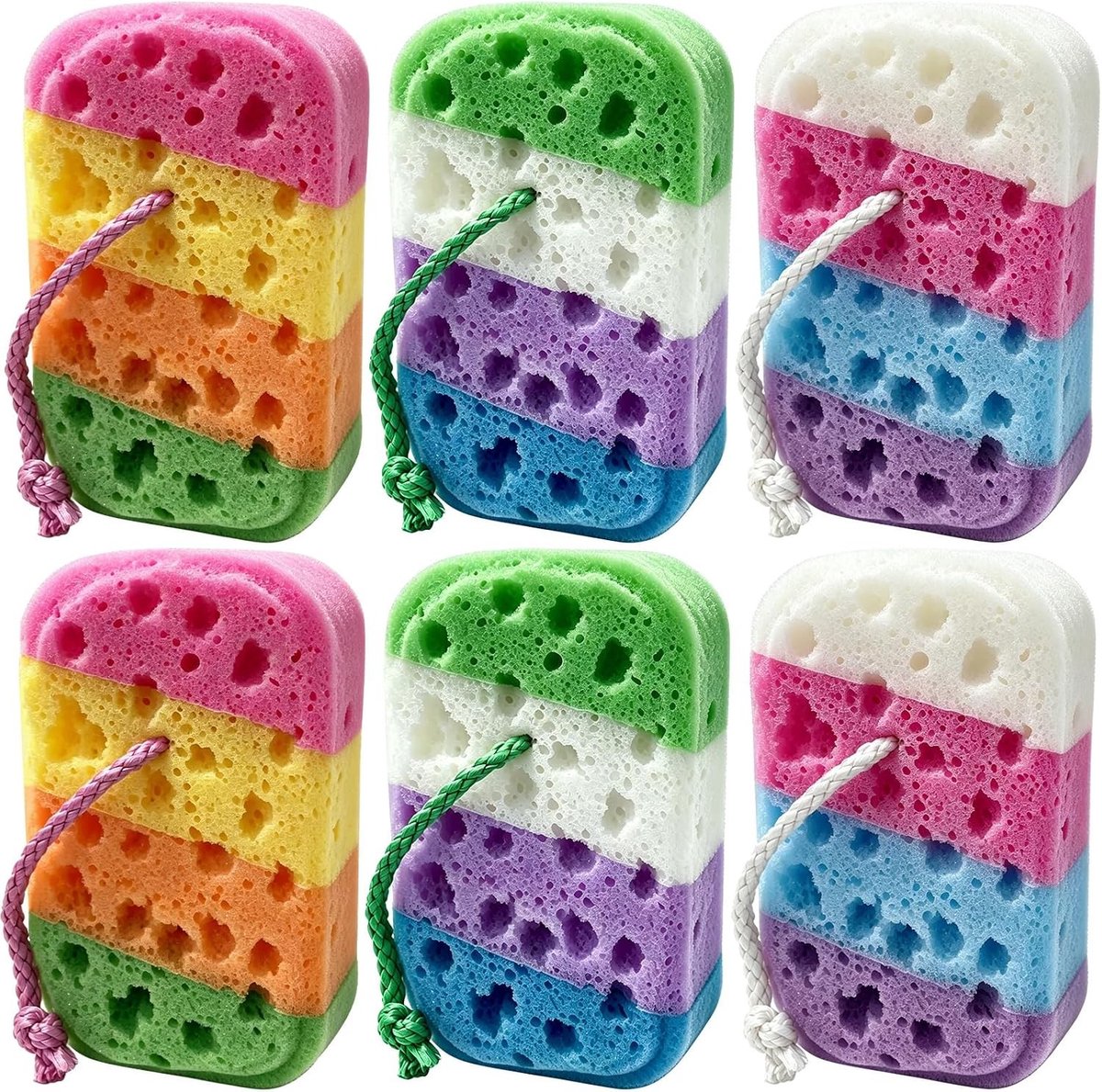 Badspons - Multicolor - Voor Volwassenen - Zachte Peeling Spons - Voor Diepe Reiniging