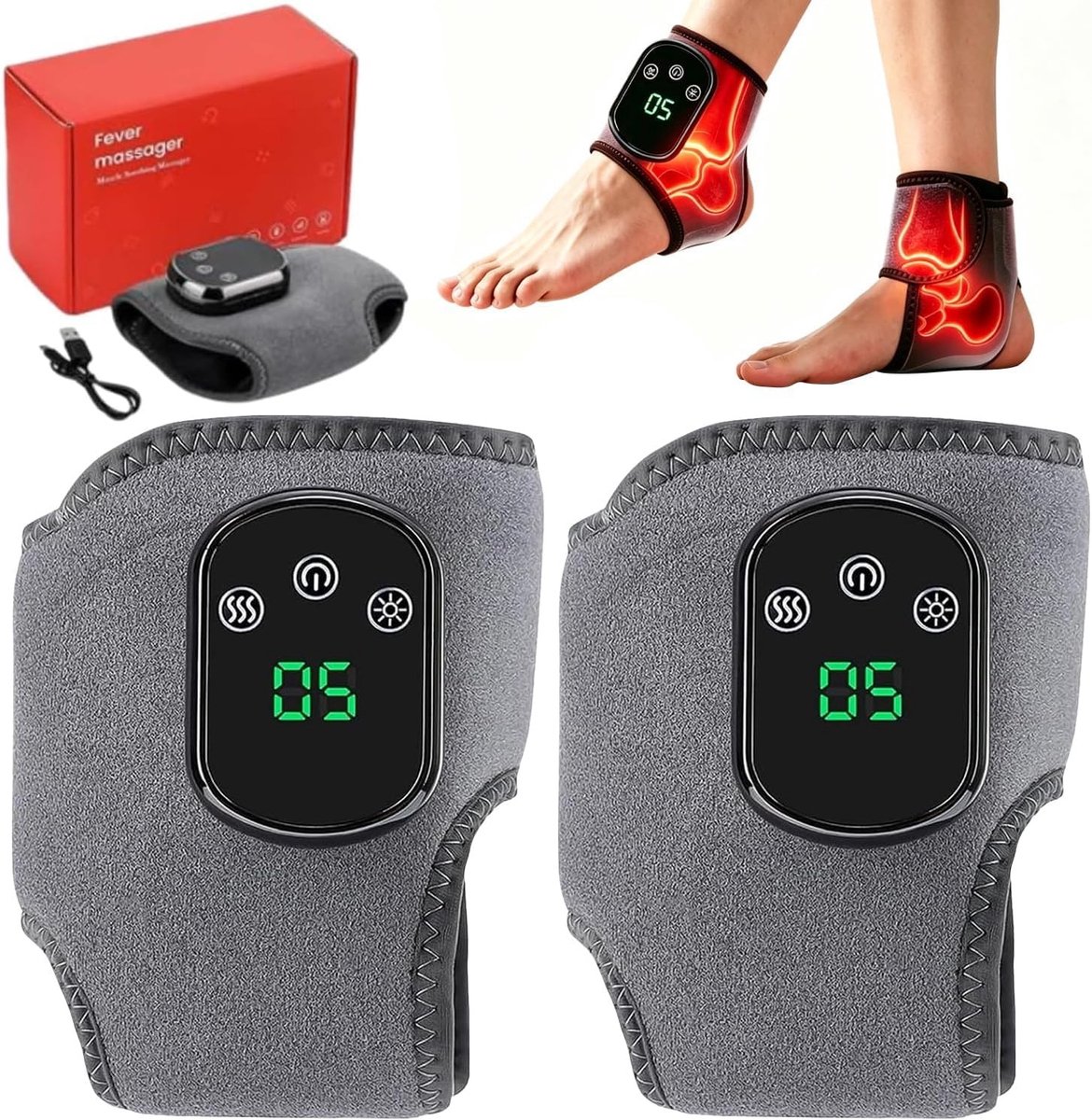 Voetmassageapparaat - Paars - - Draadloos en Oplaadbaar - Voor Thuis en Op Reis