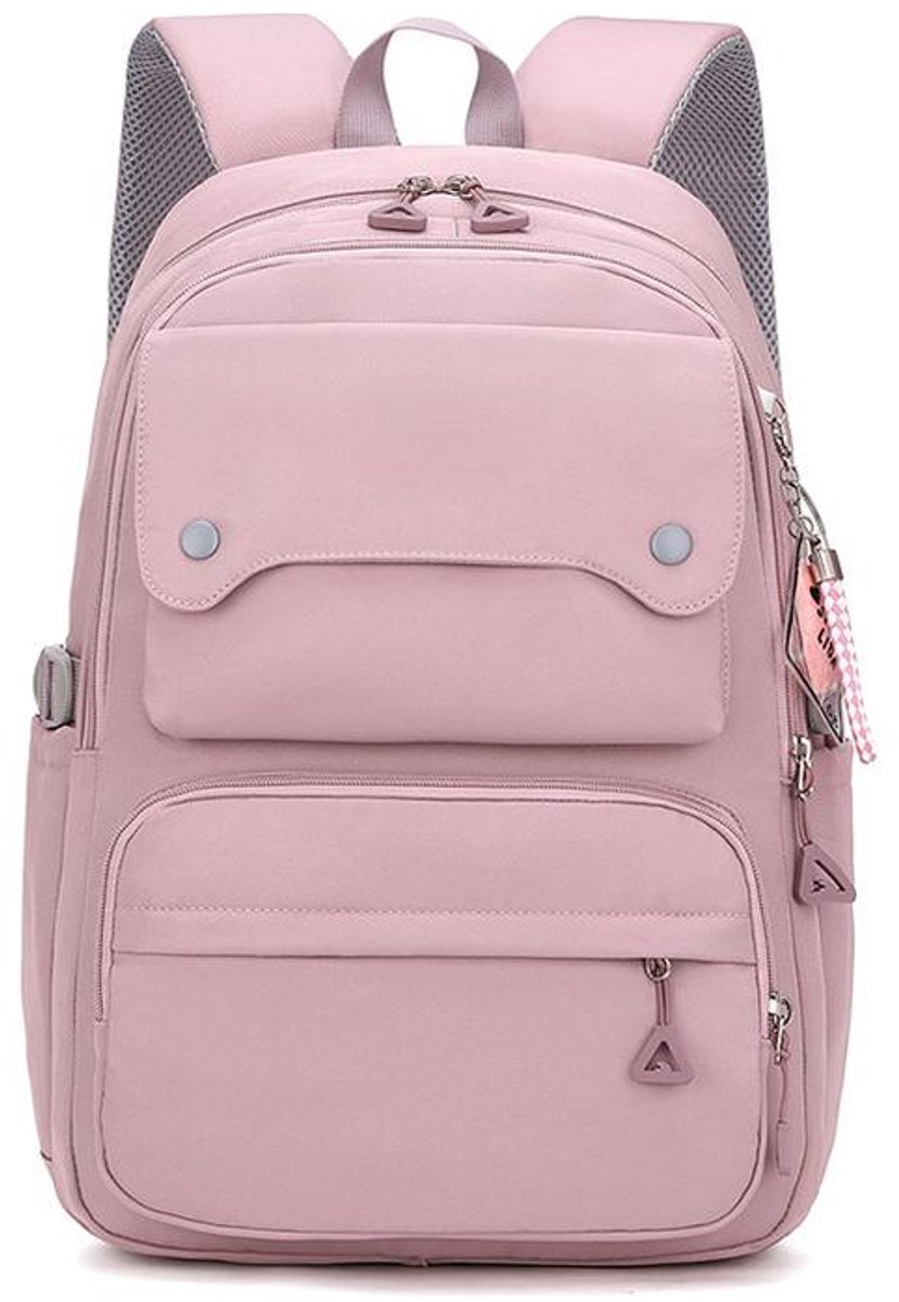 KZQ Rugzak voor meisjes - Rugzak - Schoudertas - Casual rugzak - Dagelijkse reistas - Grote capaciteit - Lichtgewicht - Comfortabel om te dragen - Roze