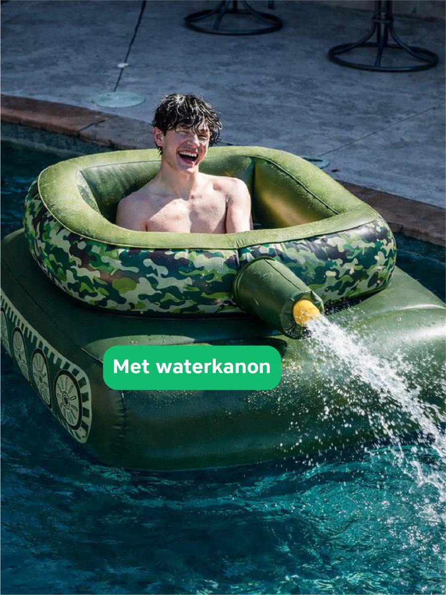 ZwemcoPool Opblaasbare Tank - Waterspelletje Zwembad - Met waterkanon - 155 x 112 x 61 cm – foto 4