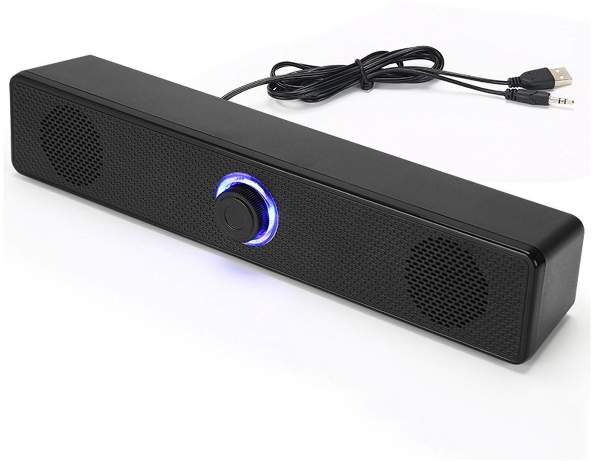 HiFi Mini Soundbar, USB-aangedreven Desktopluidsprekers, Externe Luidspreker voor Pc-laptoptablet, 3,5 Mm - ShopVlot