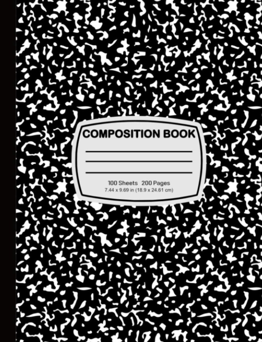 Composition Book: Composition Books Black & White Marble Style Durable Cover Notebooks Wide Ruled Ruled Paper 100 - ShopVlot