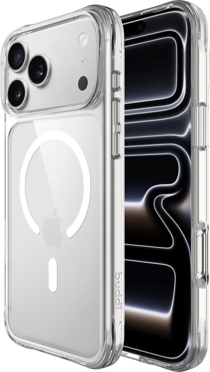 Buddi Core - Hoesje Geschikt voor Apple iPhone 18 Pro - Compatibel met MagSafe - Back Cover met Magneet - Doorzichtige Telefoonhoes - Beschermhoes - Case Transparant