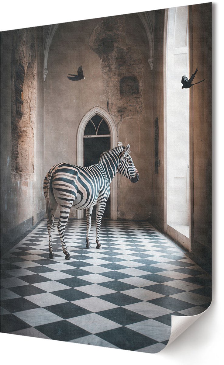Coloray Polycanvas Wandposter - Retro Palmboom, Fotografie - A3 - Groen Wandposter - Rechthoek - Wandkunstwerk - Woonkamer, Slaapkamer, Kantoor - Vintage