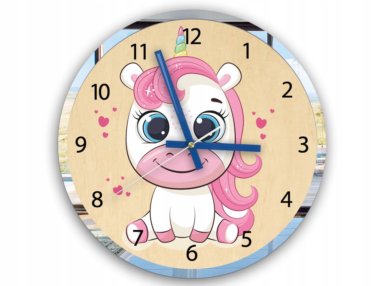 Unicorn Wandklok voor Kinderen - Stille Kwarts Beweging, 30cm