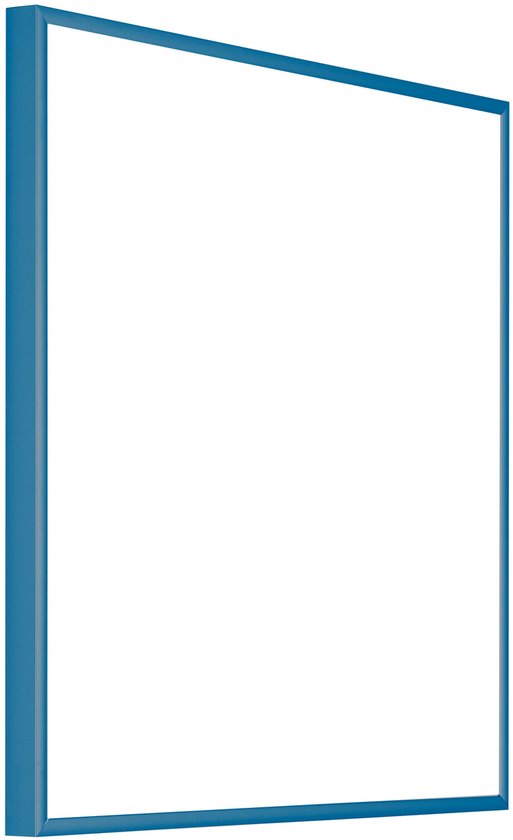 Blauw aluminium profiel voor een 50x50 cm fotolijst.