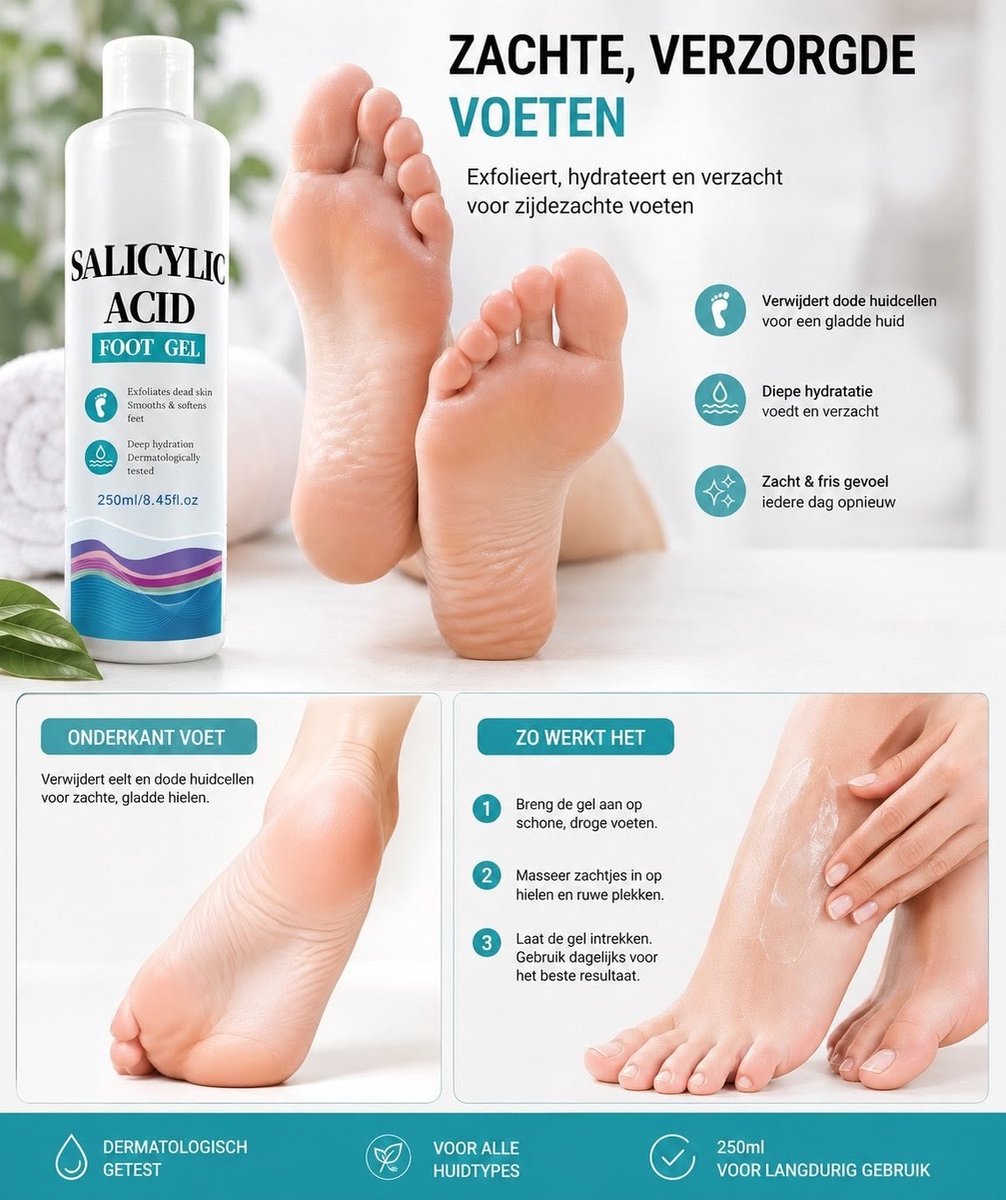Voet creme met Salicylzuur , Voetverzorgingsgel
